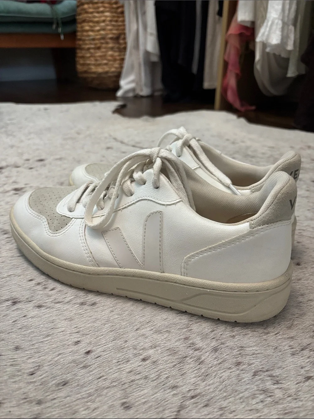 White & Cream Veja Sneakers
